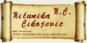 Milunika Čikojević vizit kartica
